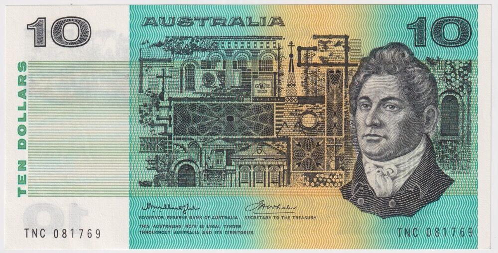 1976 $10 Note Gothic Serials Side Thread Knight/Wheeler R306B Uncirculated product image