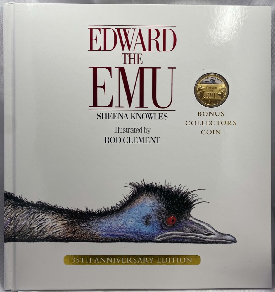 2023 20 Cent Gold-Plated Coloured Uncirculated Coin in Children's Book - Edward the Emu product image
