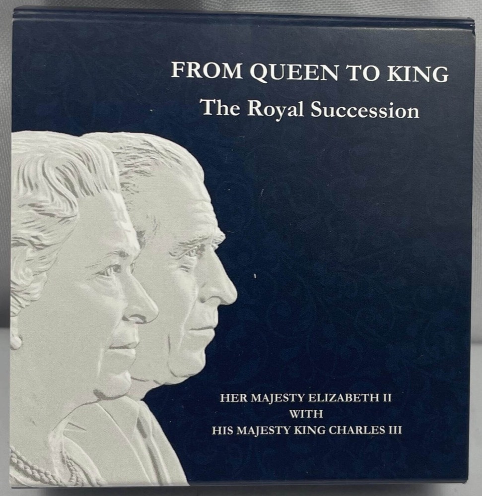 Barbados 2022 1oz Fine Silver Coin From Queen to King - The Royal Succession product image