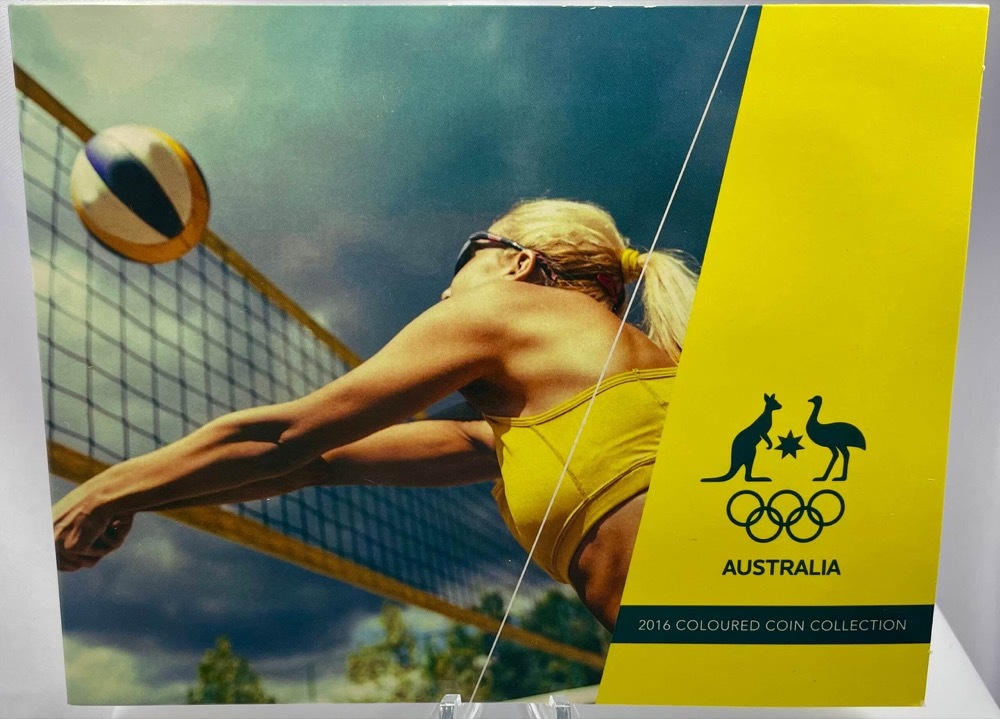 2016 Coloured 2 Dollar 5 Coin Set Australian Olympic Team - Volleyball Cover product image
