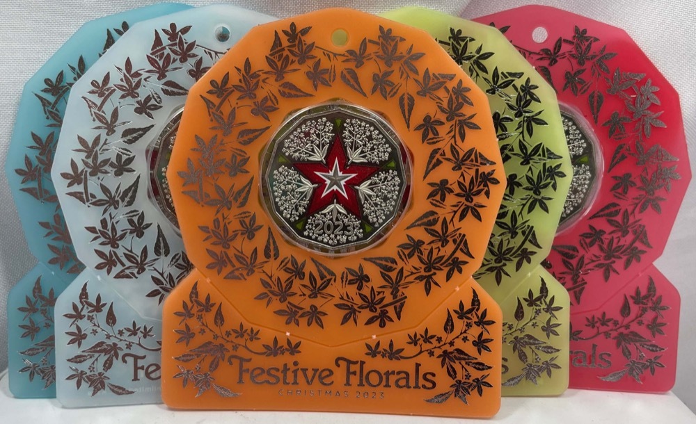 2023 Coloured 50 Cent 5 Coin Set - Festive Florals product image