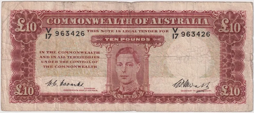 1949 Ten Pound Coombs/Watt R60 Very Good product image
