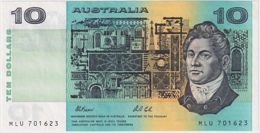 1991 $10 Note Paper Fraser/Cole With PIL R313a Uncirculated product image