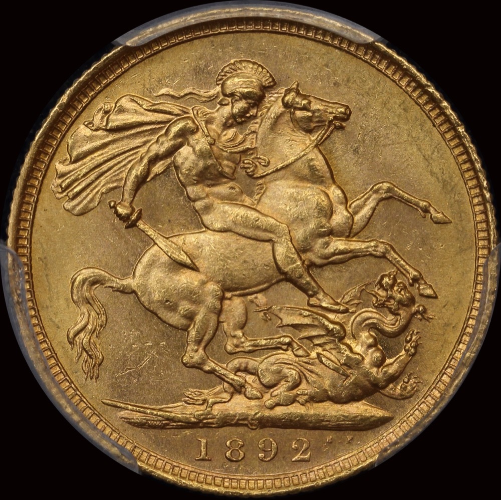1892 Sydney Jubilee Head Sovereign Choice Unc (PCGS MS63) product image