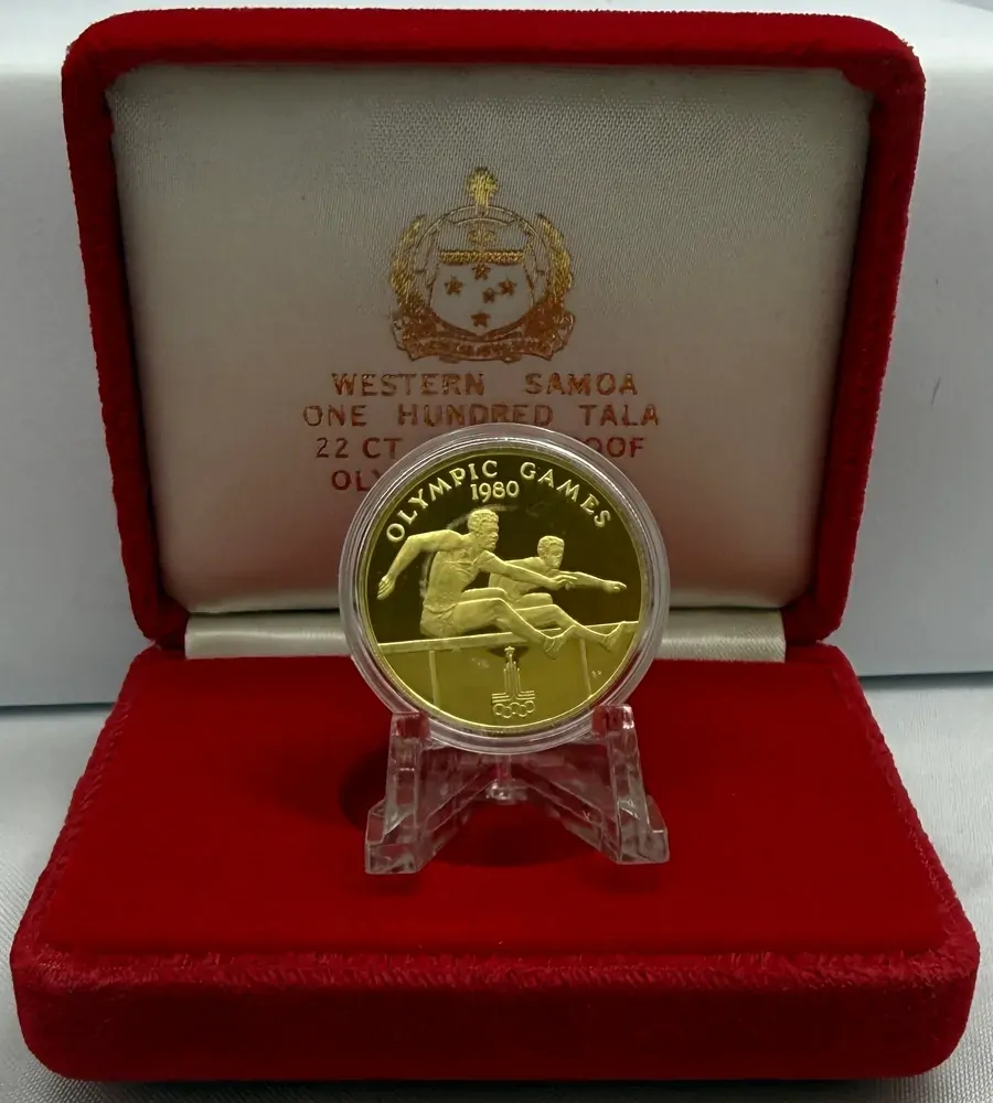 Western Samoa 1980 Gold 100 Tala KM#37 Commonwealth Games  product image
