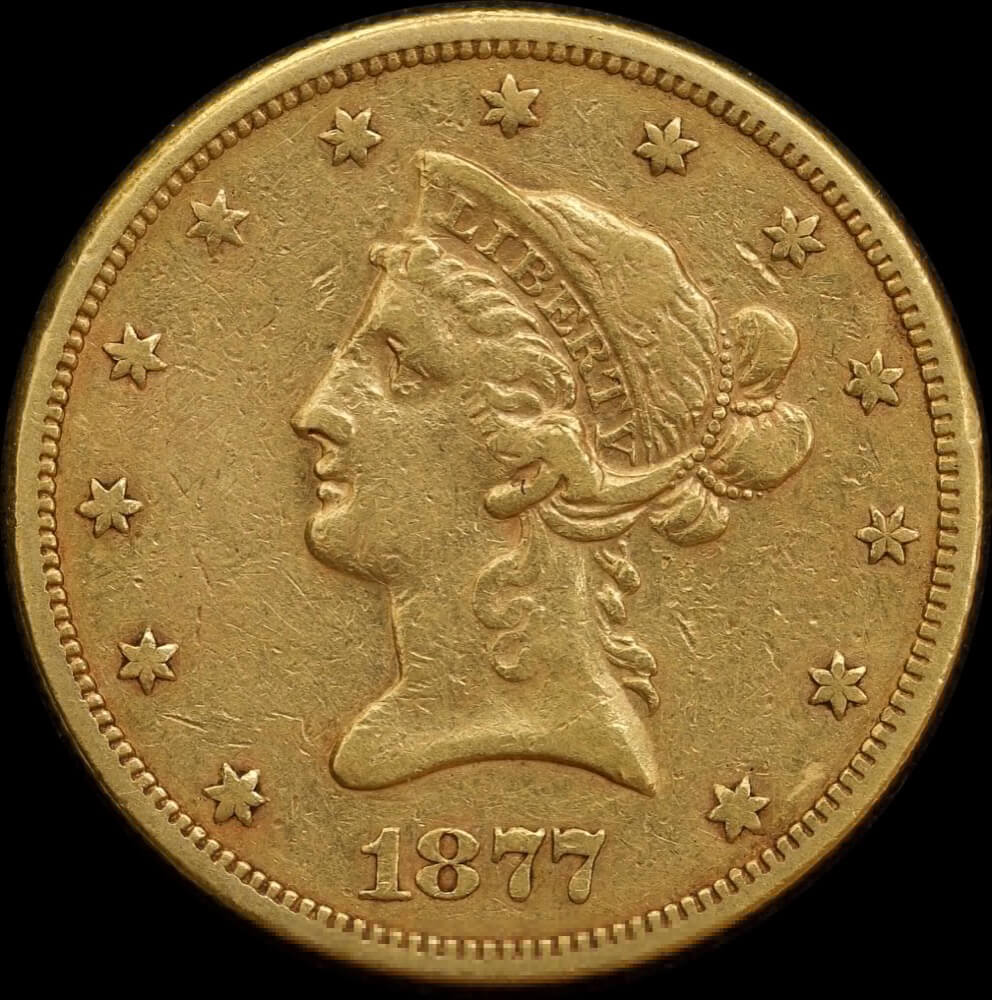 United States 1877-S Gold $10 Liberty Eagle PCGS VF35 product image