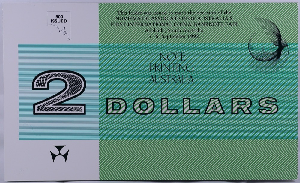1992 $2 Note Folder Johnston/Fraser Adelaide International Coin and Banknote Fair product image