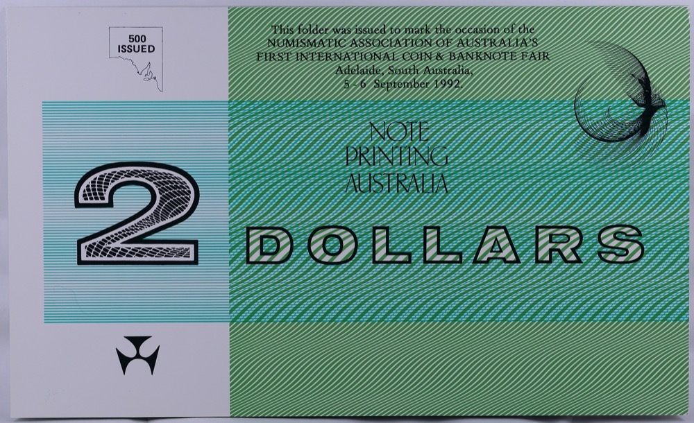 1992 $2 Note Folder Johnston/Fraser Adelaide International Coin and Banknote Fair product image