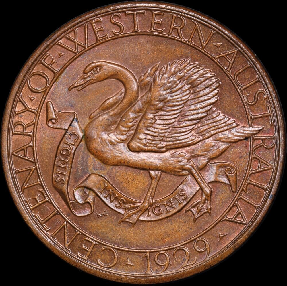 1929 Copper Medallion Western Australia Centenary Carlisle# 1929/2 Uncirculated product image