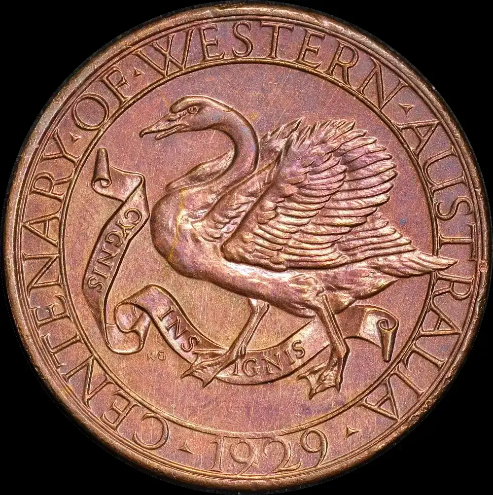 1929 Copper Medallion Western Australia Centenary Carlisle# 1929/2 Uncirculated product image