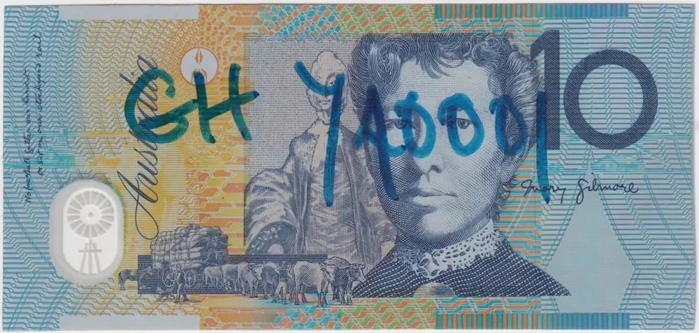 1993 $10 Note Triple Print Error Fraser/Evans R316a about Unc product image