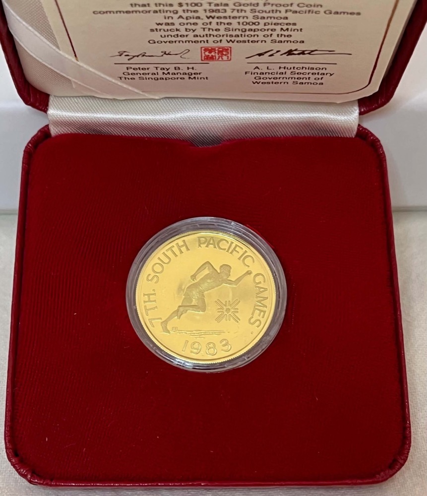 Western Samoa 1983 100 Tala Proof South Pacific Games product image