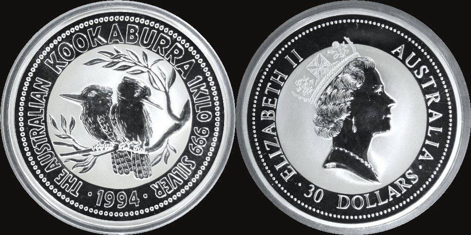 1994 Silver Kilogram Unc Coin Kookaburra product image