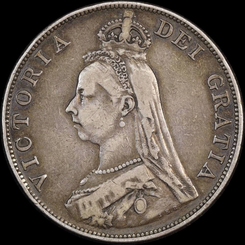 1889 Silver Half Crown Victoria S#3924 good VF product image