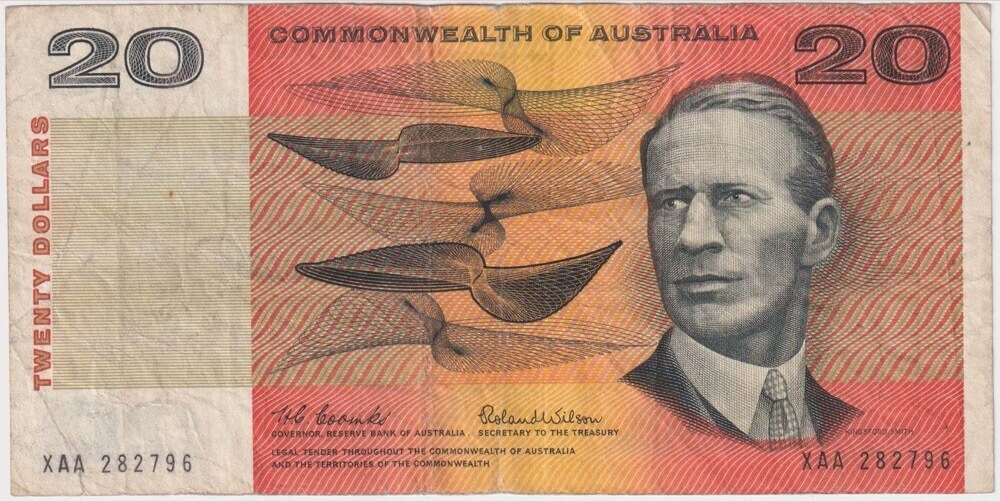 1966 $20 Note XAA First Prefix Coombs/Wilson R401F Fine product image
