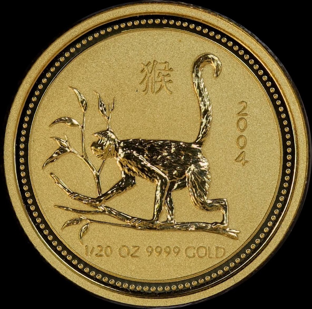 2004 Gold Lunar Twentieth Ounce Specimen Coin Monkey product image