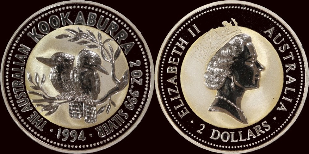 1994 Silver Two Ounce Unc Coin Kookaburra product image