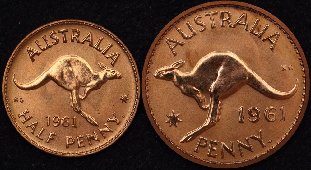 1961 Perth Proof Copper Pair (Penny and Halfpenny) about FDC product image