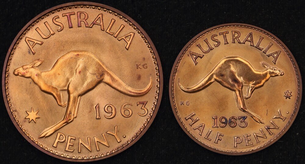 1963 Perth Proof Copper Pair (Penny and Halfpenny) about FDC product image