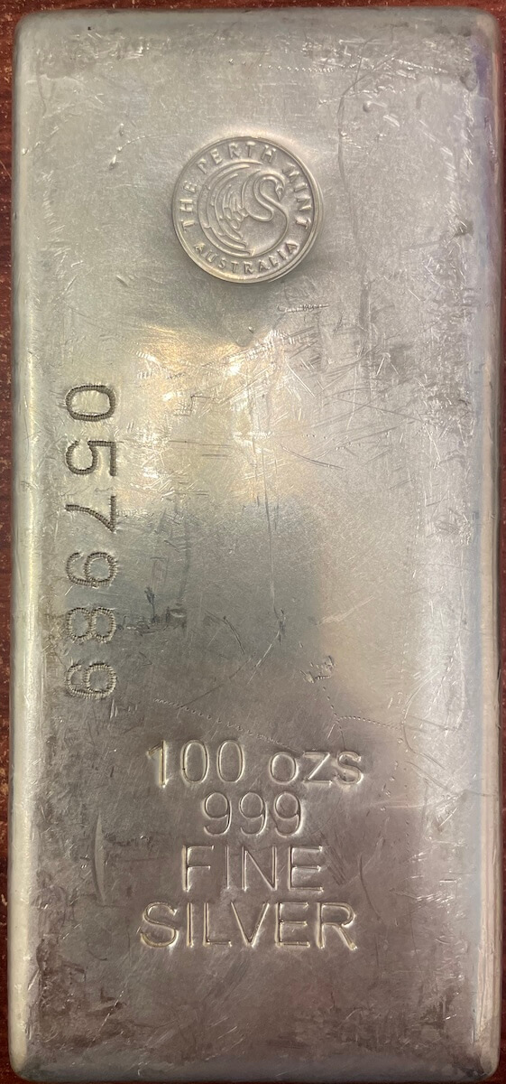 Perth Mint 100ozt 99.90% Fine Silver Cast Ingot product image