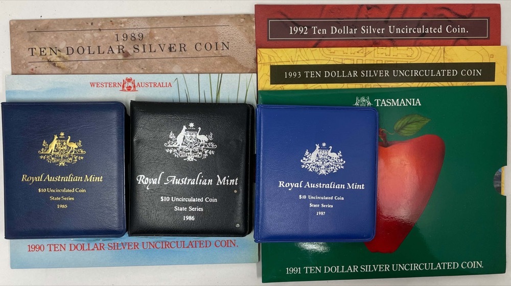 1985-1993 Ten Dollar Uncirculated State Series Complete Set product image