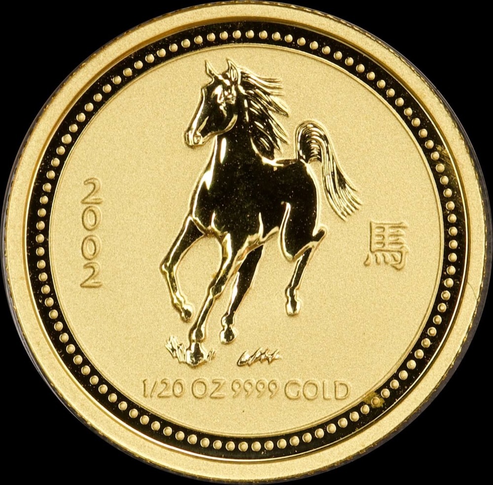 2002 Gold Lunar Twentieth Ounce Specimen Coin Horse product image