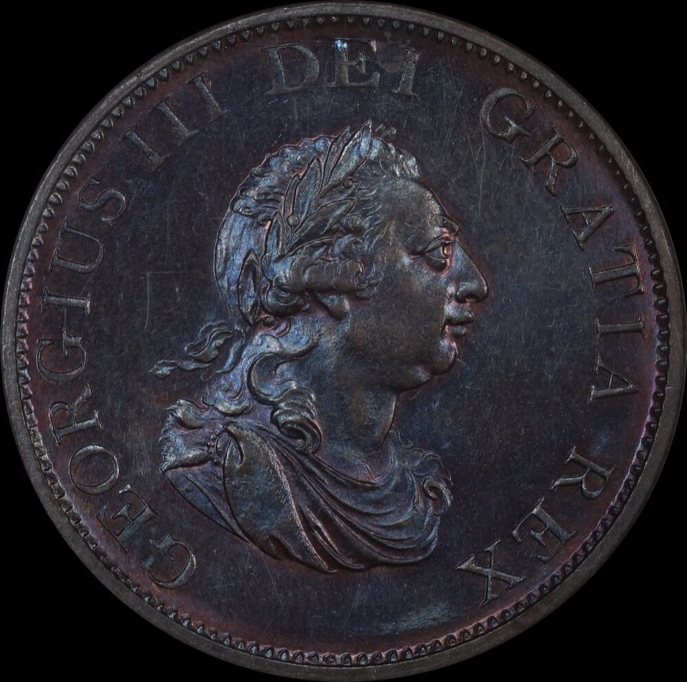 1799 Copper Halfpenny George III S#3778 NGC MS63BN product image