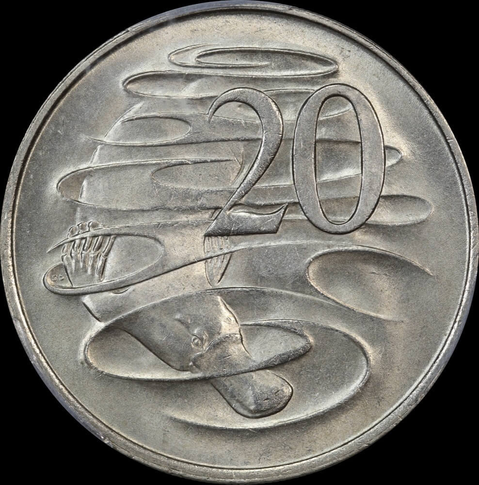 1966 20 Cent Wavy Baseline Gem Unc (PCGS MS65) product image