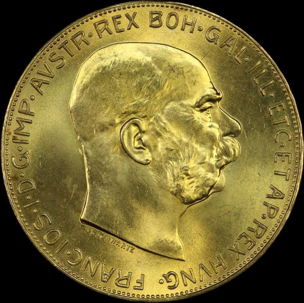 Austria 1915 Gold 100 Corona KM#2819 Uncirculated product image