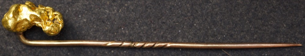 Natural Gold Nugget on Gold Pin 6.44g product image