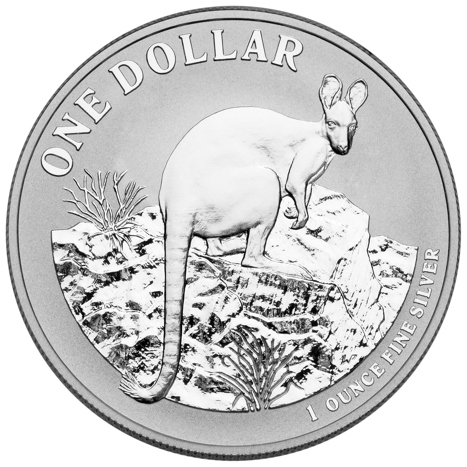 2010 One Dollar Silver Kangaroo Rock Wallaby product image