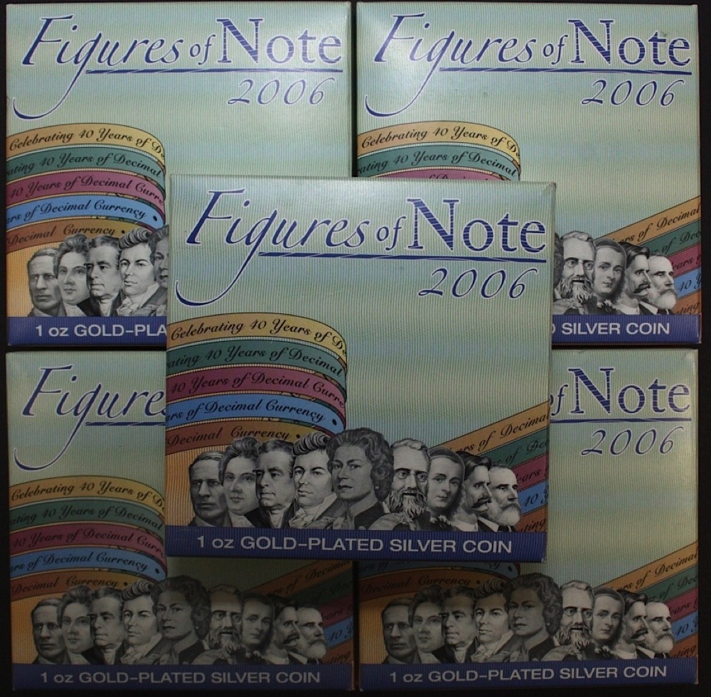 2006 Silver One Ounce Five Coin Proof Set Figures Of Note product image