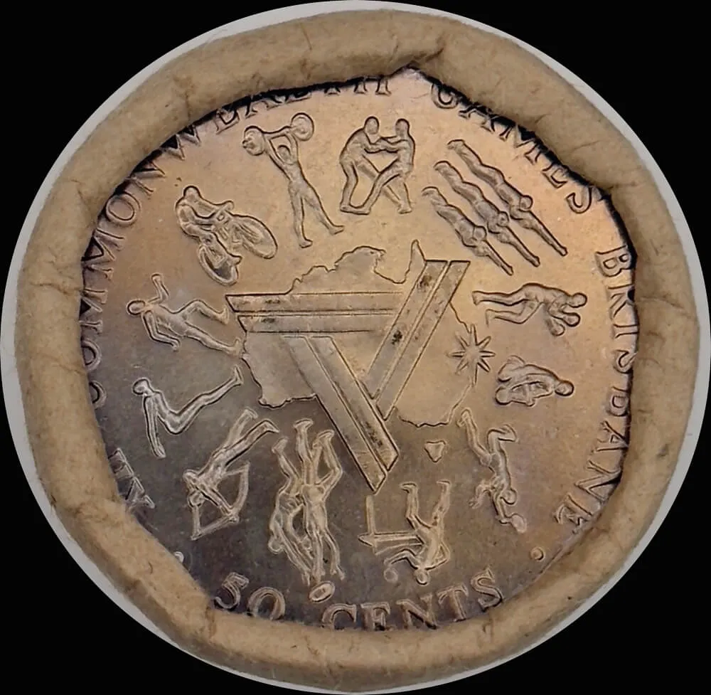 1982 50 Cent Coin Mint Roll Brisbane Commonwealth Games Heads/Tails product image