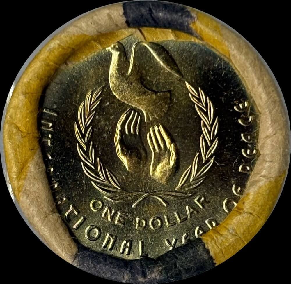 1986 One Dollar RBA Mint Roll Year of Peace Tails / Tails product image