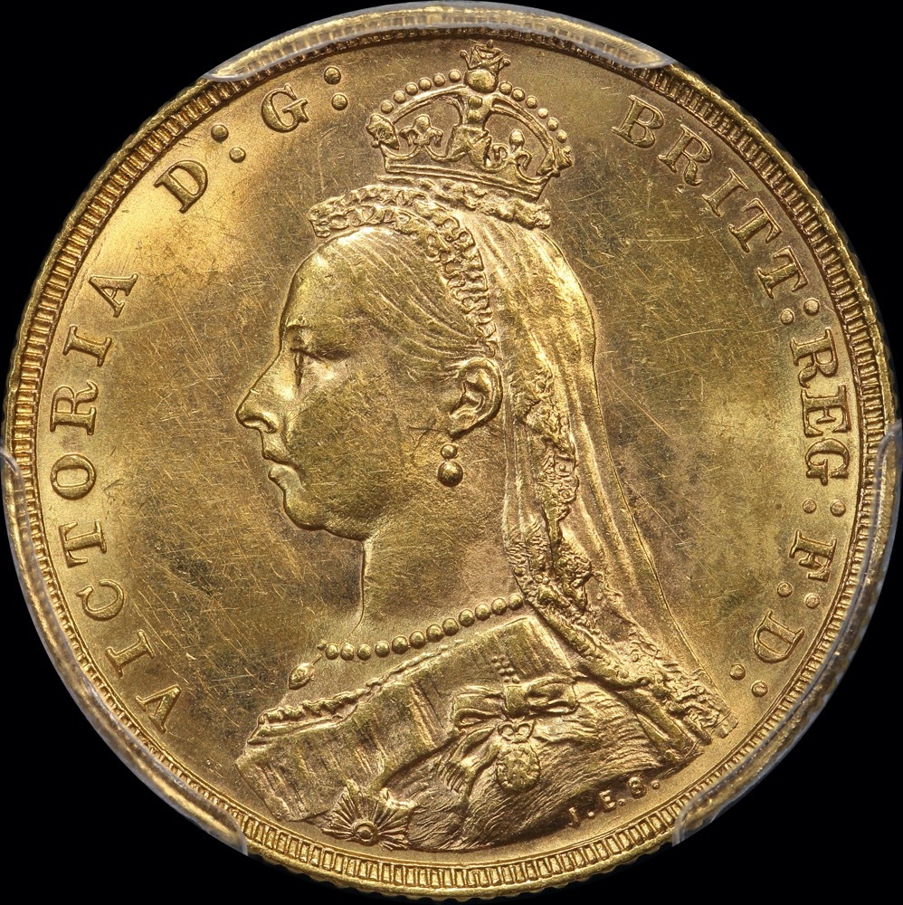 1891 Melbourne Jubilee Head Sovereign S# 3867C Unc (PCGS MS61) product image