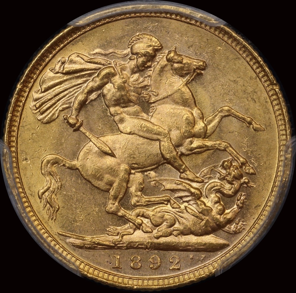 1892 Melbourne Jubilee Head Sovereign Unc (PCGS MS61) product image