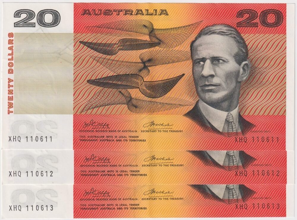 1974 $20 Note Consecutive Trio Phillips/Wheeler R405 about Unc product image