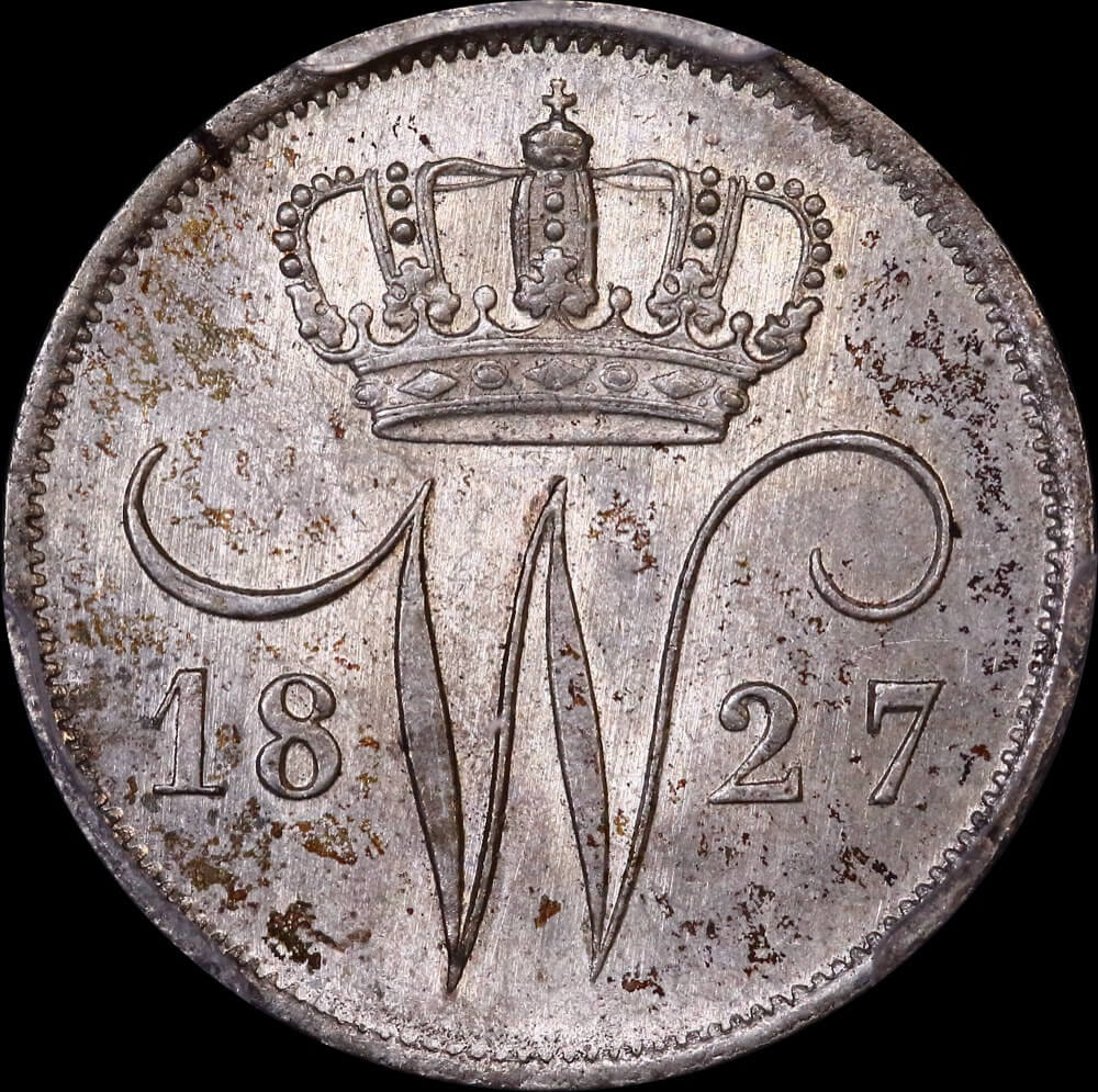 Netherlands 1827 Silver 10 Cents KM #53 PCGS MS64 product image