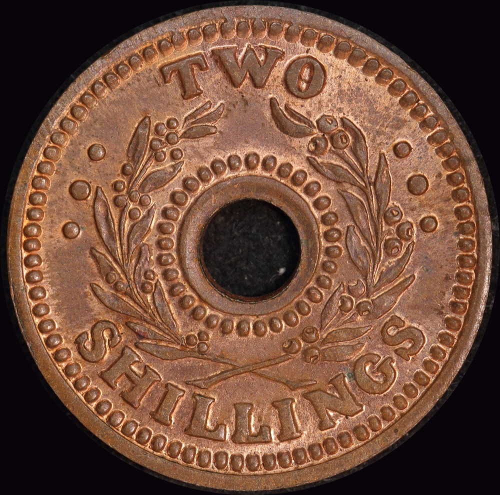 1942 Two Shilling Internment Token Choice Unc (MS 63RB) product image