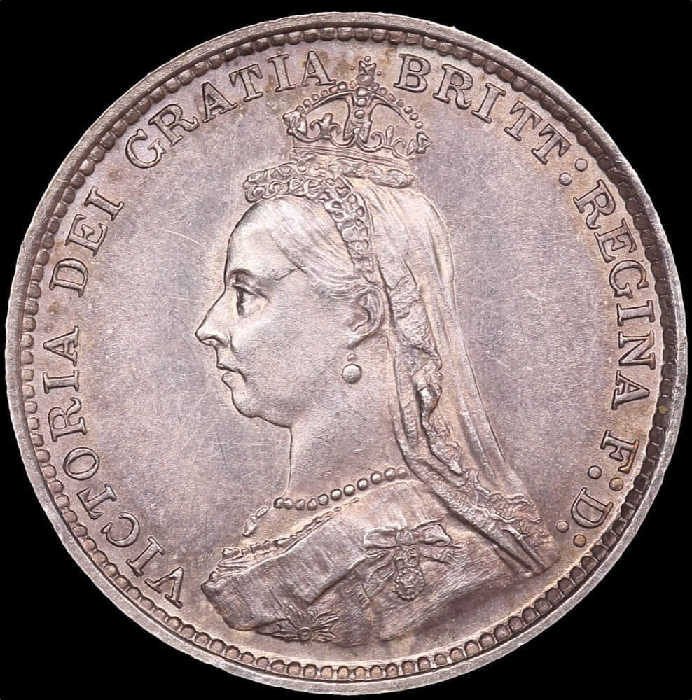 1887 Silver Threepence Victoria S#3931 Choice Unc product image