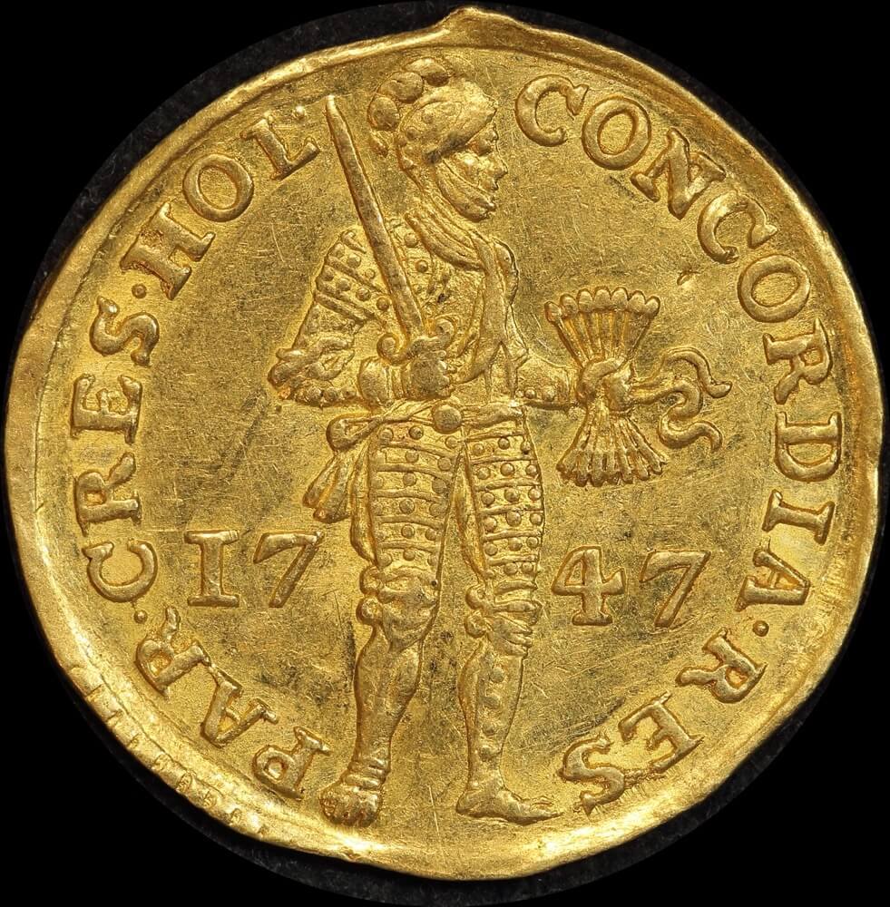 Netherlands (Holland) 1747 Gold Ducat KM# 12.2 good EF product image
