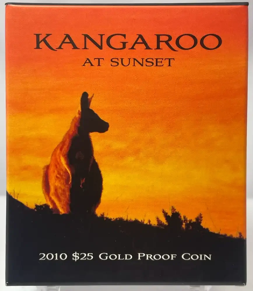 2010 $25 Gold Proof Coin Kangaroo At Sunset product image