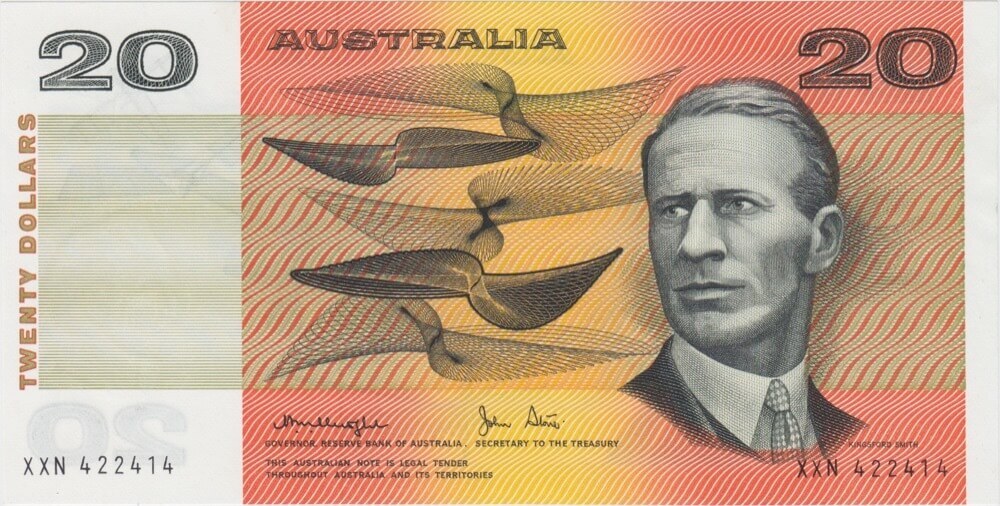 1979 $20 Note Gothic Serials Side Thread Knight/Stone R407A Uncirculated product image