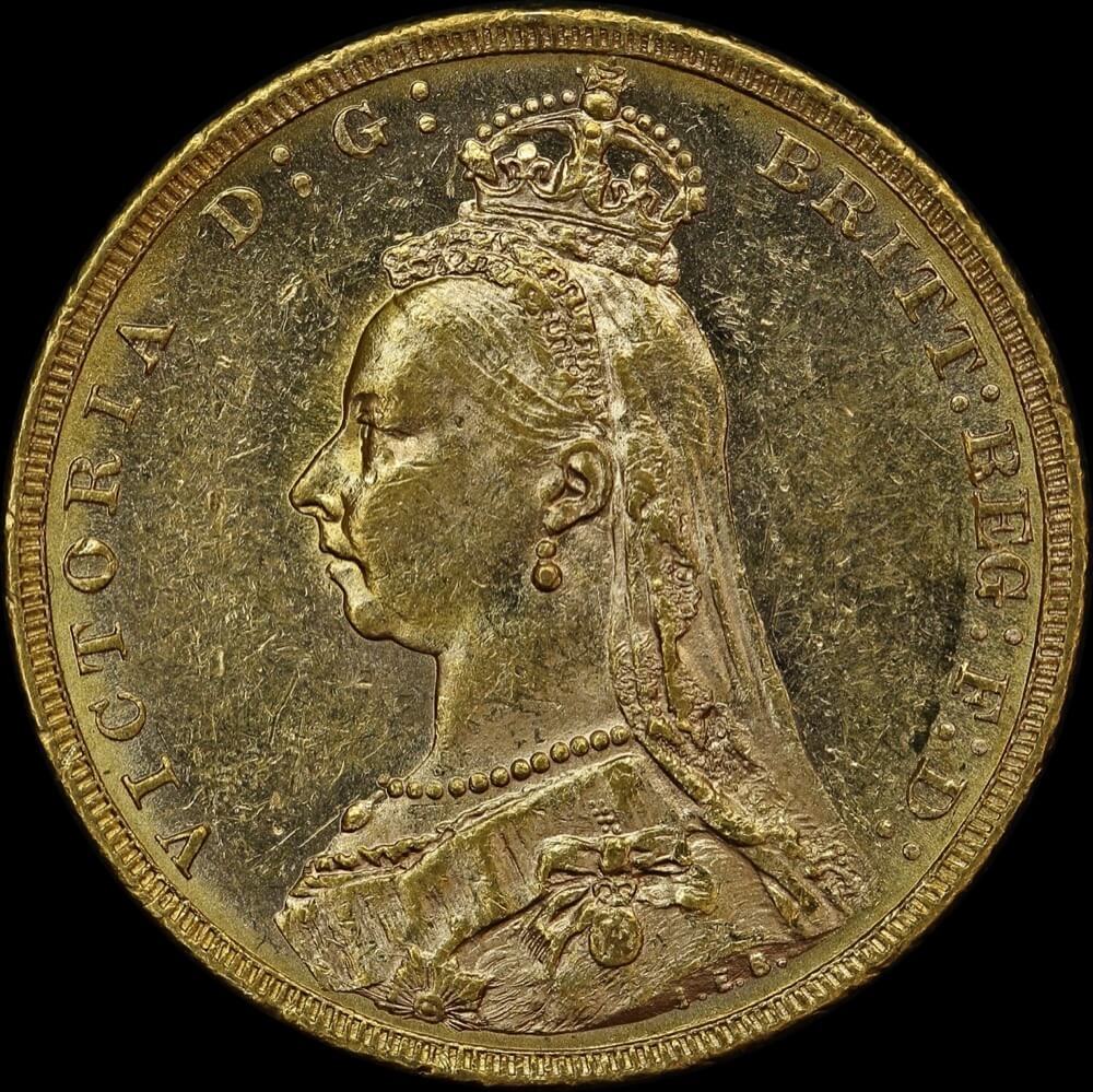 1890 Melbourne Jubilee Head Sovereign good EF product image
