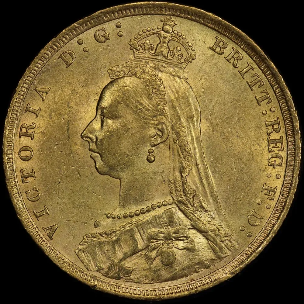 1890 Sydney Jubilee Head Sovereign good EF product image