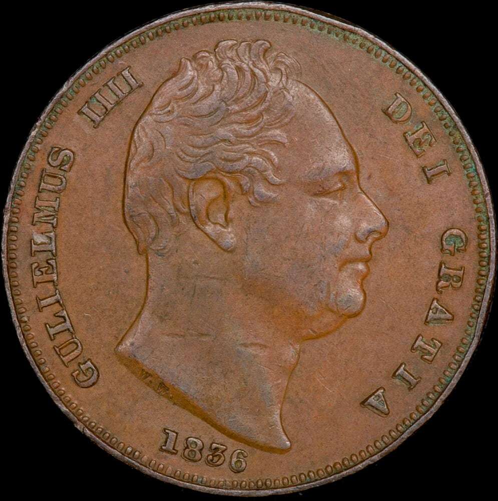 1836 Copper Farthing William IV S#3848 good VF product image