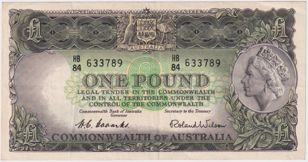 1953 One Pound Coombs/Wilson R33 about EF product image