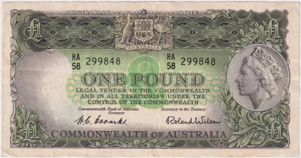 1953 One Pound Coombs/Wilson R33 about EF product image