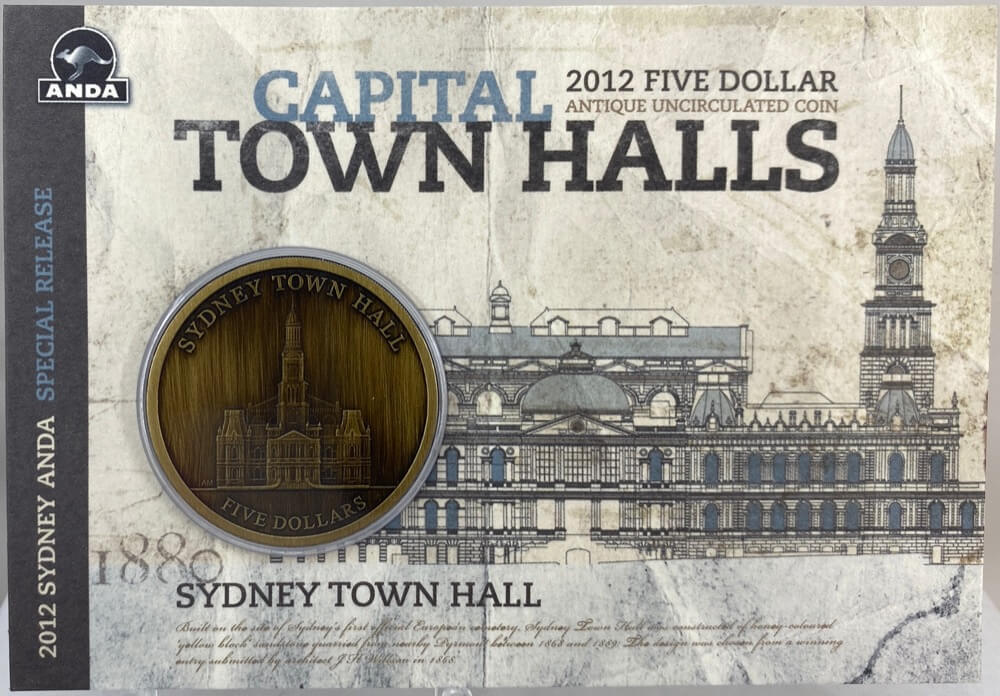 2012 5 Dollar Antique Uncirculated Capital Town Halls Coin - Sydney product image