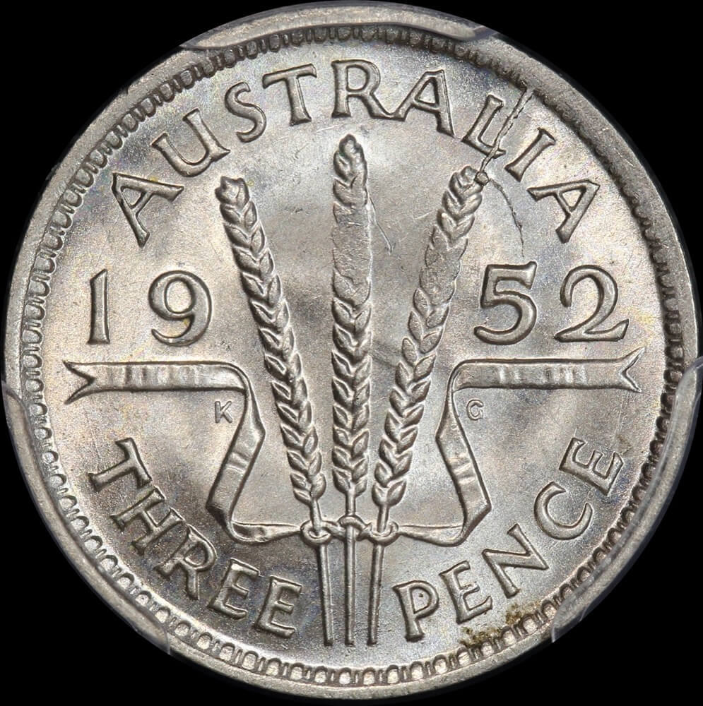 1952 Threepence Choice Unc (PCGS MS63) product image